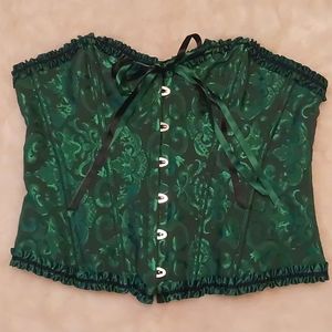 Green and black corset
